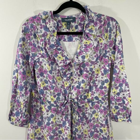NWT ModCloth Ruffling For Flowers‎ V-Neck Ditzy Floral Print Midi Dress Size 2 - Picture 5 of 10